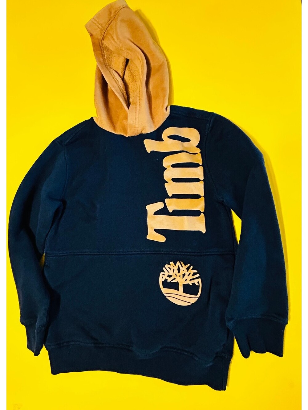 Timberland Big Logo Hoodie Black Wheat Kids Approx Youth 9-11 Years
